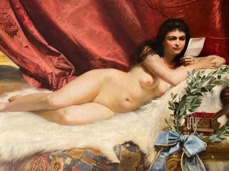 1858-Adolf Pirsch - Una donna nuda sdraiata